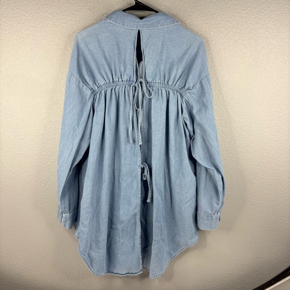 LIFE Love Is For Eternity Denim Tunic Top with Back Cutout Detail - Picture 4 of 9